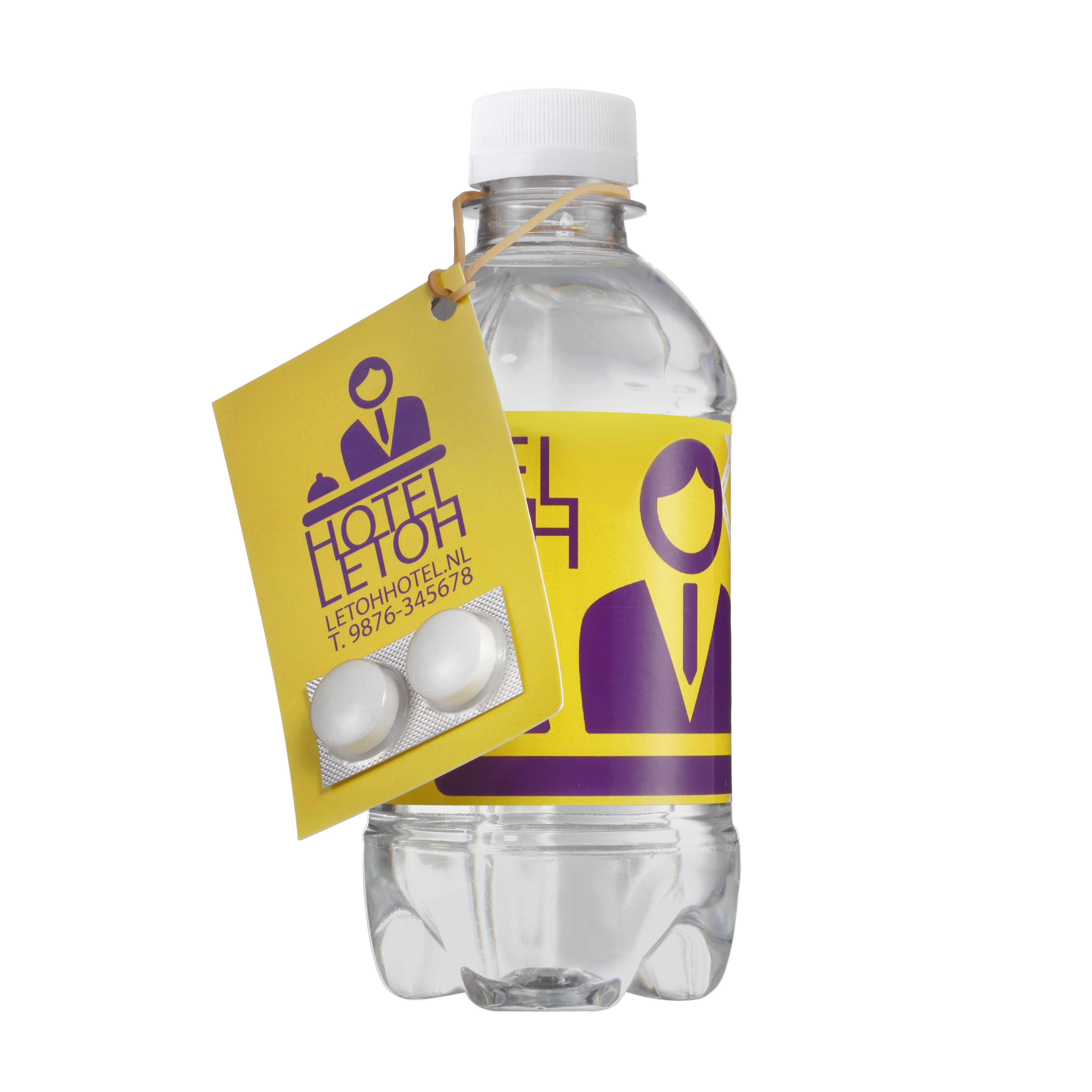 Visitekarte mit Pfefferminz für Wasserflasche, Care Concepts