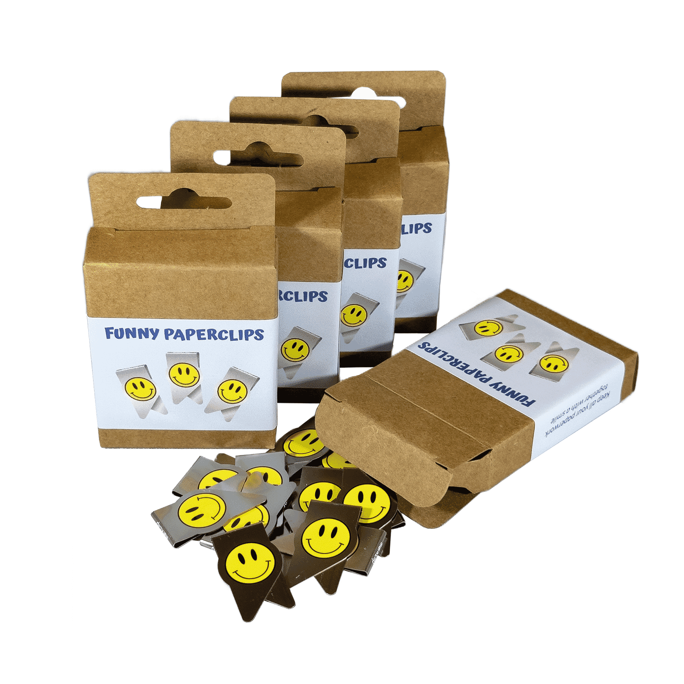 Smiley Büroklammer in Blisterverpackung, Clipfactory