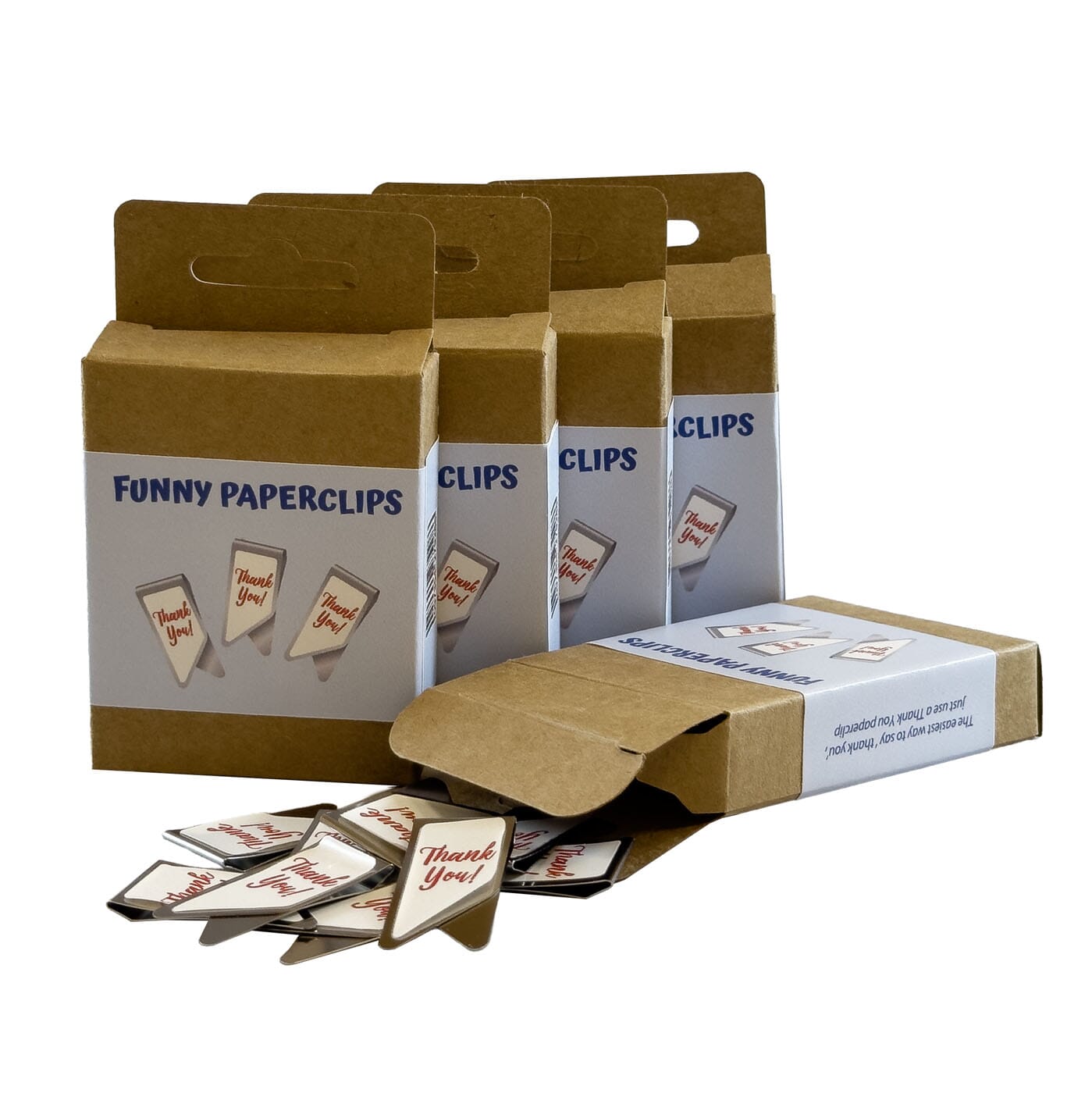 Thank You Büroklammer in Blisterverpackung, Clipfactory
