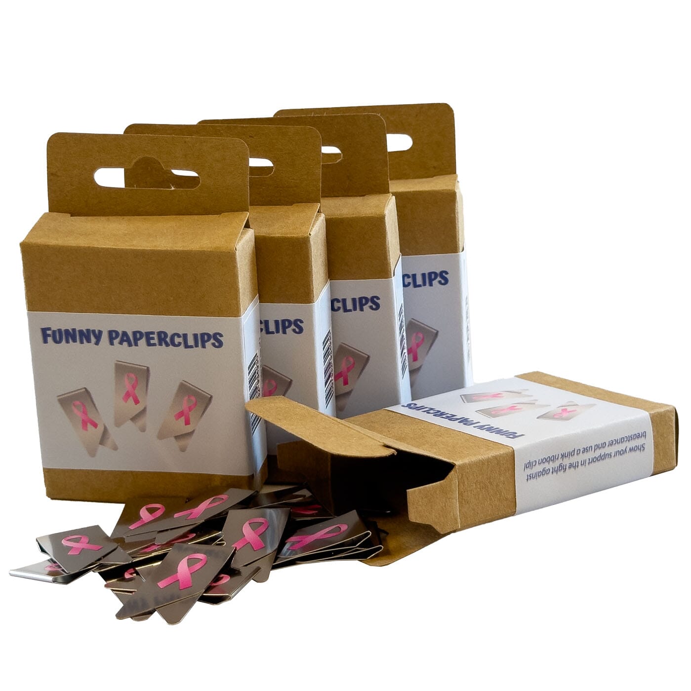 Rosa Schleife Büroklammer in Blisterverpackung, Clipfactory