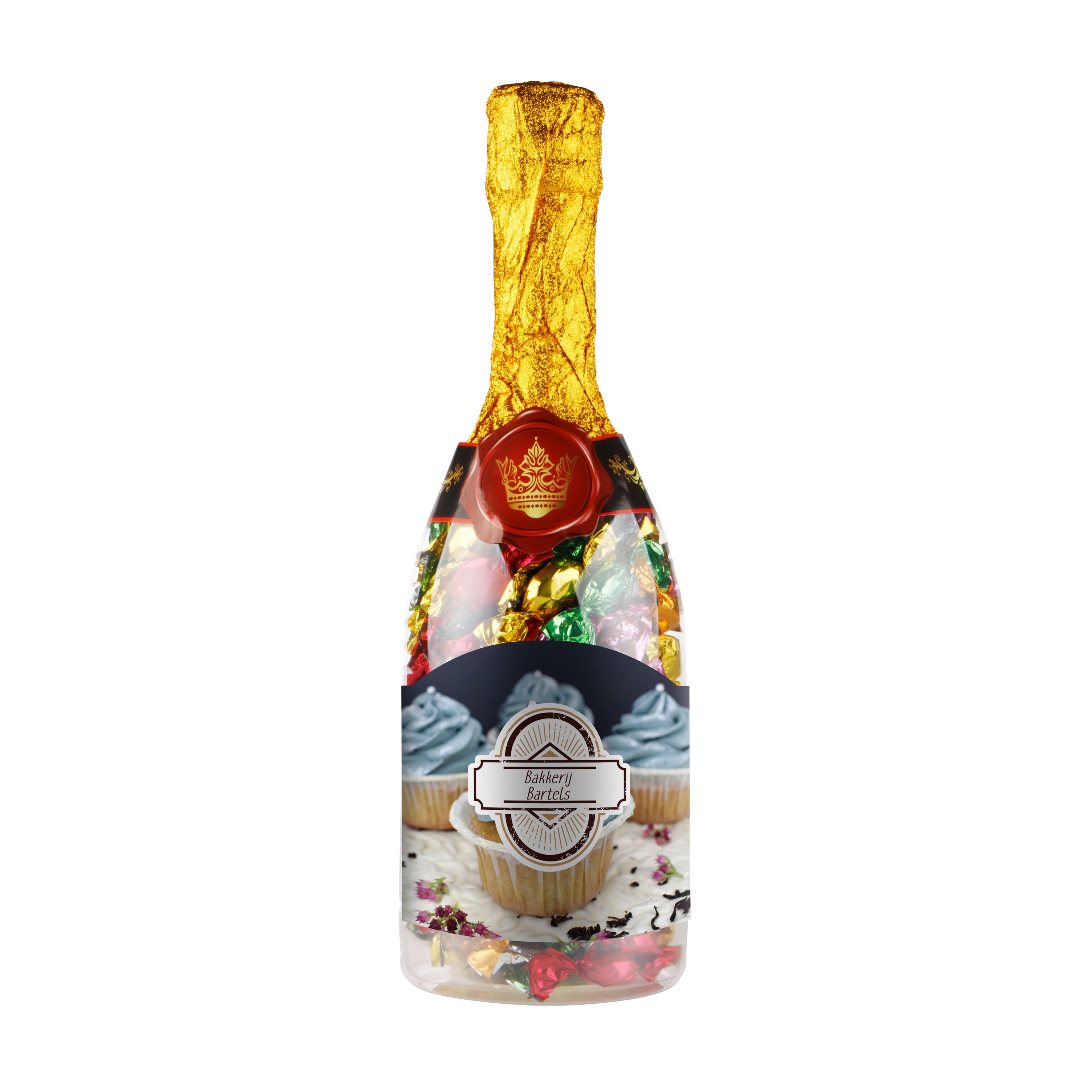 Champagnerflasche mit Metallic Sweets, The Peppermint Company