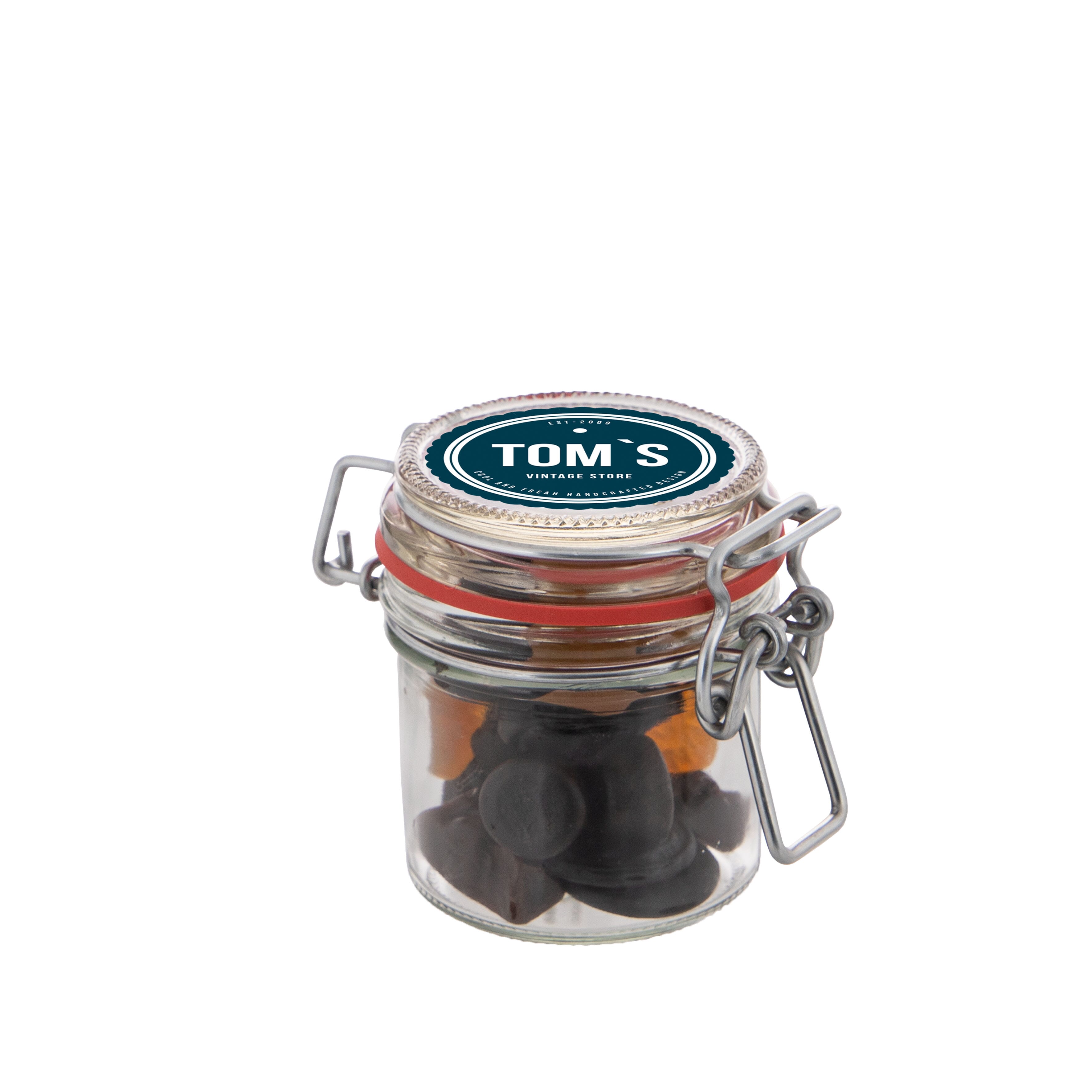 Midi Weckglas 0,25 L gefüllt mit Süßigkeiten (Höhe 7,5 cm), The Peppermint Company