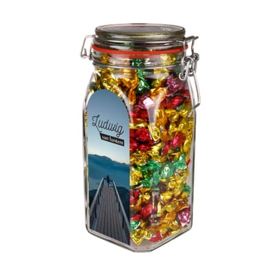Großes Weckglas 1,5 L mit Süßigkeiten