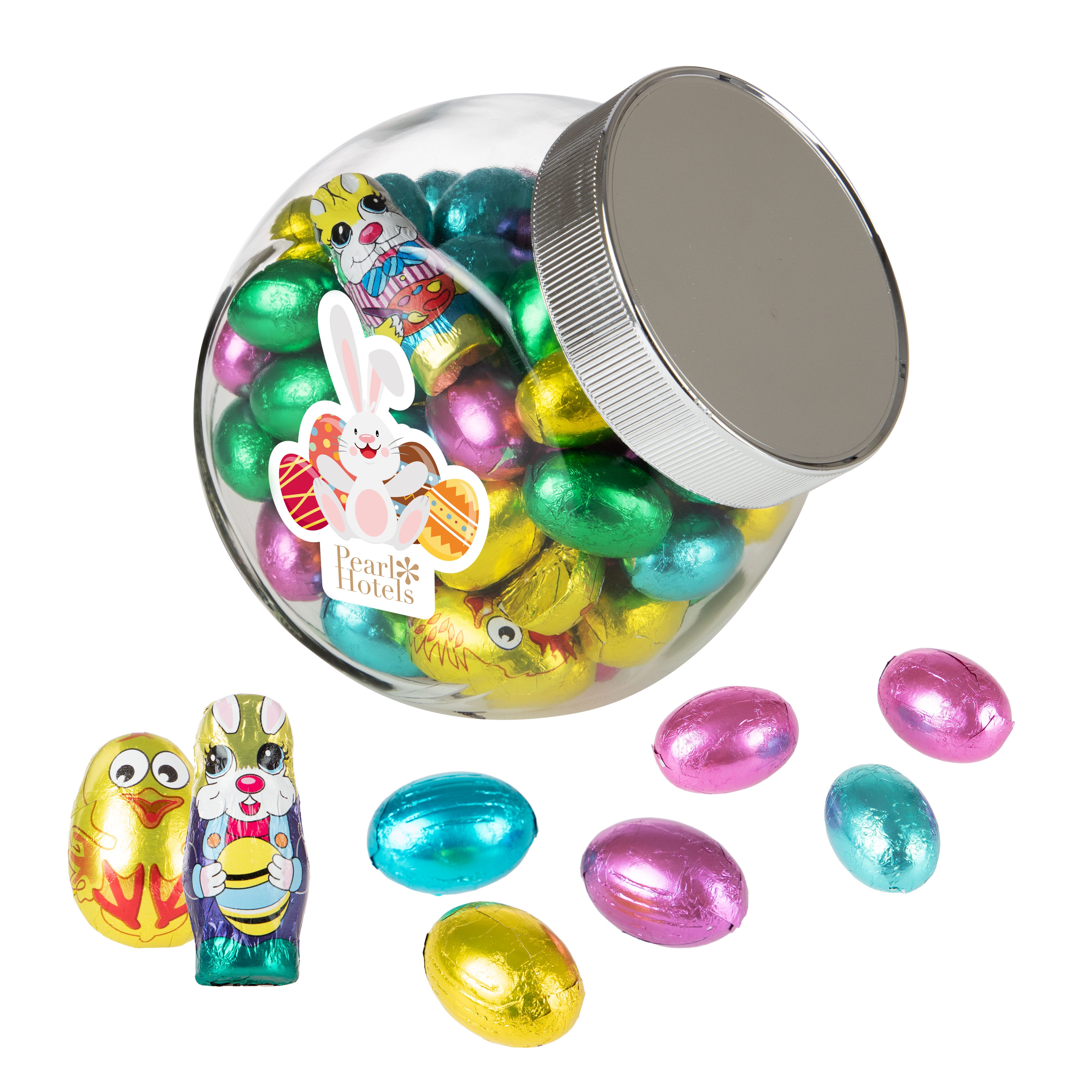 Medium Glaskrug 0.9L mit Ostern Schokolade, The Peppermint Company