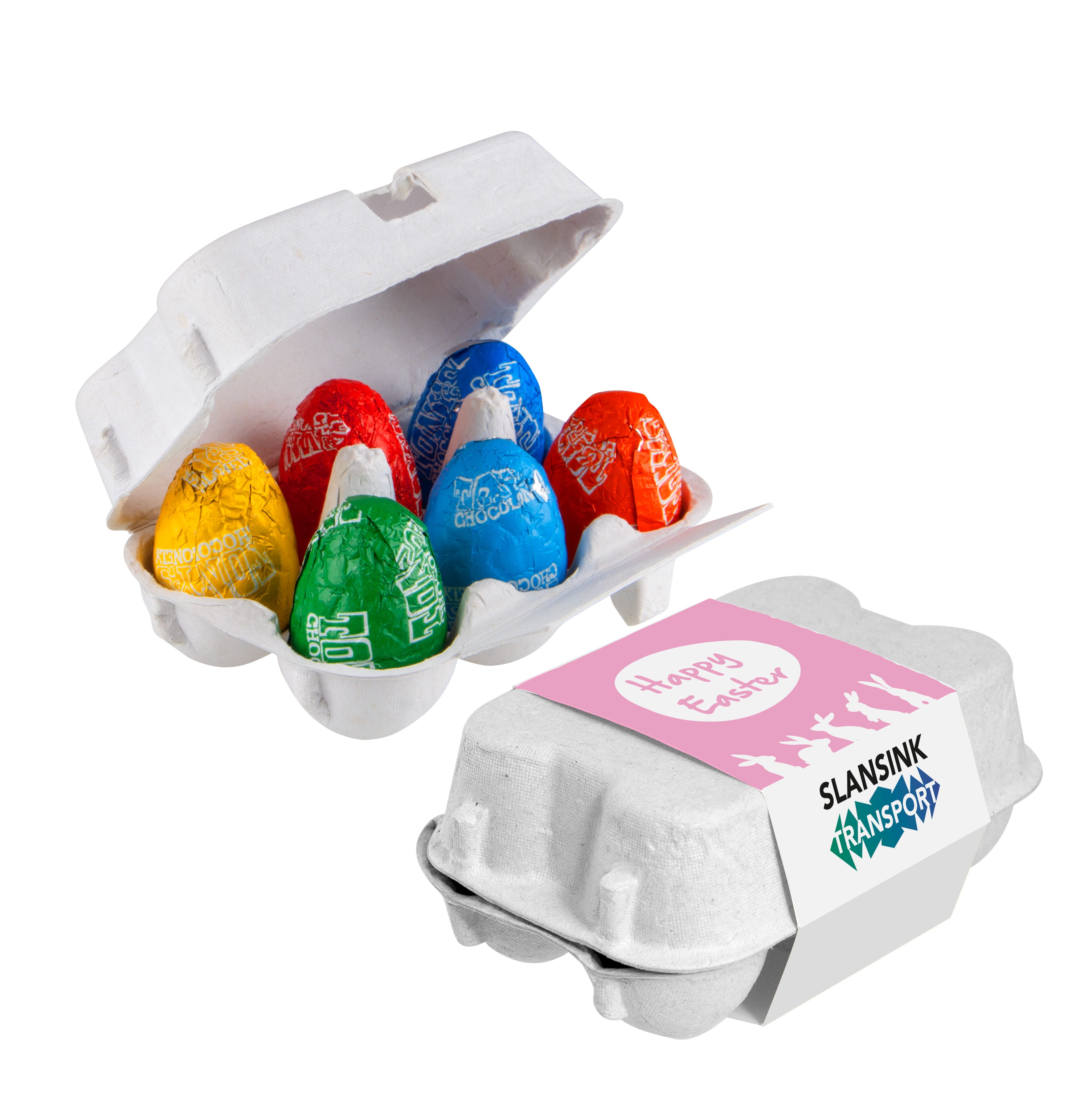 Eierkarton mit 6 Tony Chocolonely Ostereiern, The Peppermint Company