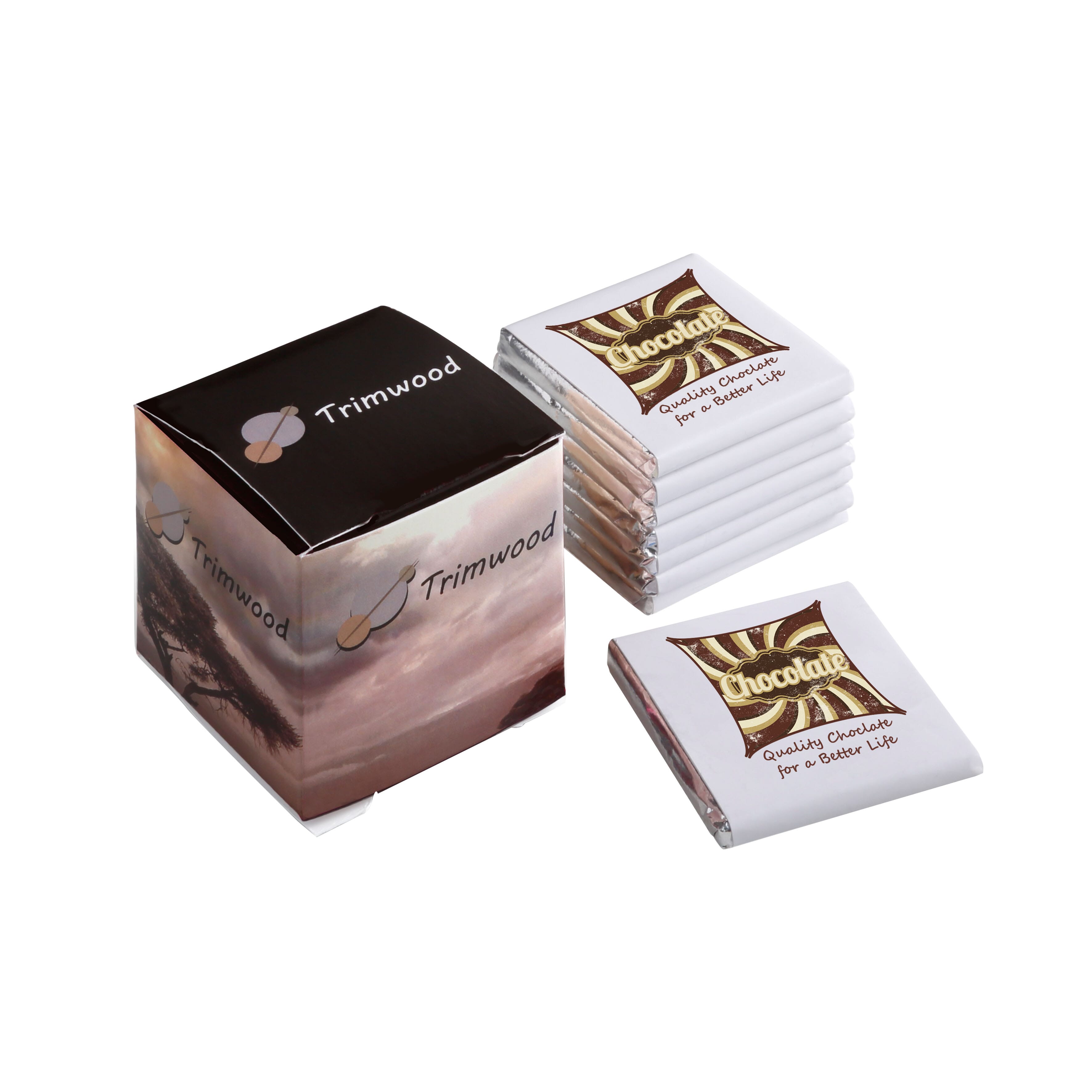 Würfel mit 8 Schokoladentäfelchen, The Peppermint Company