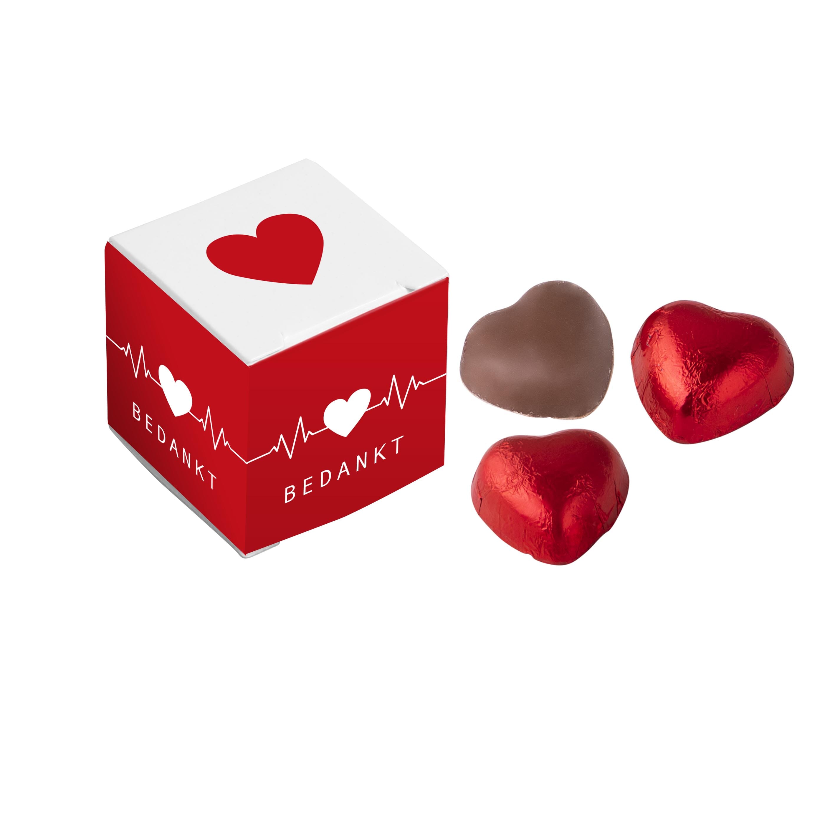Box mit 3 Schokoladenherzen, The Peppermint Company