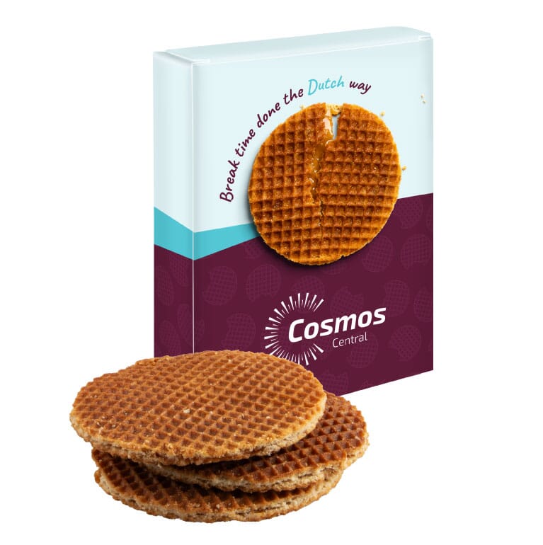 Schachtel mit 3 Niederländische Butterstroopwaffel, The Peppermint Company